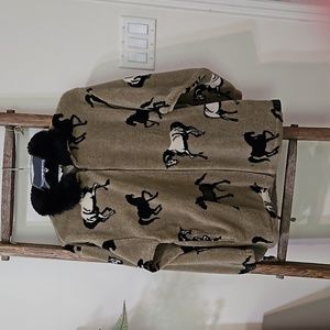 Taupe horse fleece jacket. Size M.